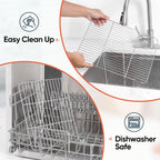 Cooling Racks for Cooking and Baking, Homikit 16.6”*11.5” Large Stainless Steel Wire Rack for Oven Cooking Roasting Grilling Drying, Cookie Bacon Pizza Mesh Cooling Racks, Dishwasher Safe, 2 PCS