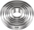 M JNGMEI 6 Pieces Stainless Steel Cookie Biscuit Cutter Set 2'', 3'',3.5'', 4'',5''and6'' Biscuit Plain Edge Round Cutters large Sizes Shape Molds Ranging from 2-6 Inches Multiple Sizes