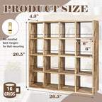 Montex Coffee Mug Holder, Mug Rack Wall Mounted, 3 Tier Coffee Mug Shelf, Rustic Coffee Mug Display Rack for Kitchen, Home, Coffee Bar(16 Grids)