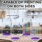 DISCOUNT PROMOS Custom Decorating Mason Jars 12 oz. Set of 10, Personalized Bulk Pack - Glass Jars for Overnight Oats, Candies, Fruits, Pickles, Spices, Beverages - Purple