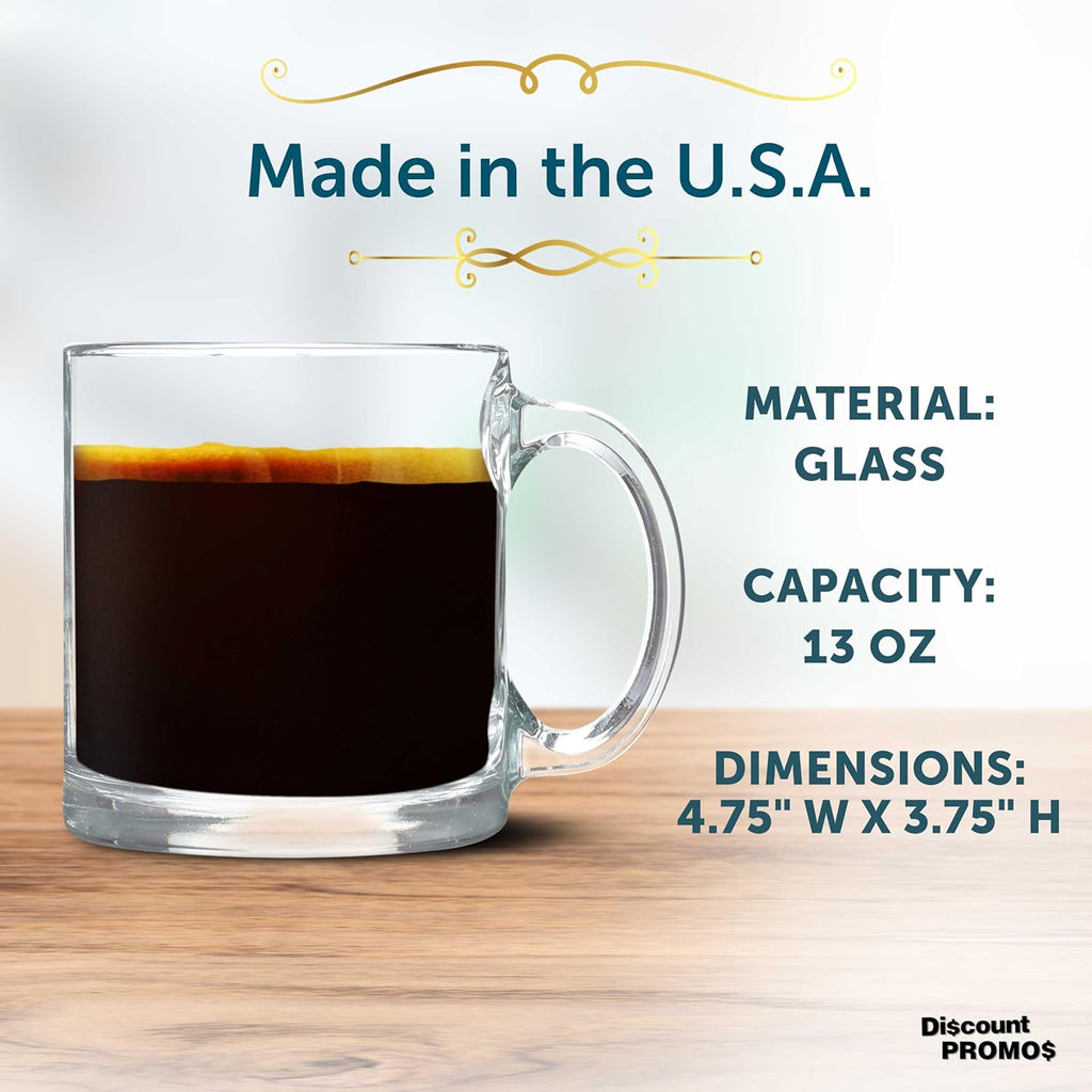 Libbey Clear Glass Coffee Mugs 13 oz. Set of 10, Bulk Pack - Perfect for Coffee, Tea, Espresso, Hot Cocoa, Other Beverages - Clear Bottom