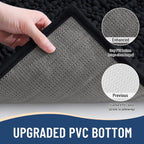 Arotive Luxury Chenille Bathroom Rug Mat, Extra Soft Thick Absorbent Shaggy Bath Rugs, Non-Slip Machine Wash Dry, Plush Bath Mats for Bathroom, Shower and Tub, 34x21, Black