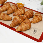 Silicone Baking Mats for 3/4 Size Cookie Sheets for Baking - 3 Pack - Non-Stick, Food Safe Oven Safe Liners for baking sheets - Red - Easy Clean, Mess-Free Baking Sheet Liners, 13.5 x 19.5 Inches