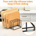 2-Pack Medium Black Cutting Board Racks, Kitchen Cabinet Organizer, 5 Tiered Shelves for Baking Trays, Cutting Boards, Cookie Sheets, Muffin Pans