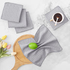 Homaxy Microfiber Waffle Weave Kitchen Dish Cloths, 12 x 12 Inch Ultra Absorbent and Solid Color Dish Towels for Kitchen Fast Drying Dishcloth for Washing Dishes, 12 Pack, Grey
