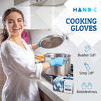 Hand-E Touch Blue Nitrile Disposable Gloves - Latex Free Medical Exam Gloves, Powder Free, Food Safe, Cooking