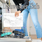 White Agate Marble Kitchen Glass Cutting Board Ocean Decorative Gift Marbled Granite Stone Rock Gift For Her Mom Wife (Marble)