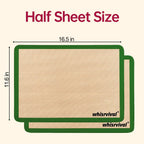 Silicone Baking Mat, Reusable Silicone Baking Sheets for Oven, 2Pcs Half Sheet(16.5"x11.6") Non-Stick (Green)