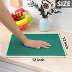 Homaxy 100% Cotton Waffle Weave Kitchen Dish Cloths, Ultra Soft Absorbent Quick Drying Dish Towels, 12 x 12 Inches, 6-Pack, Dark Green