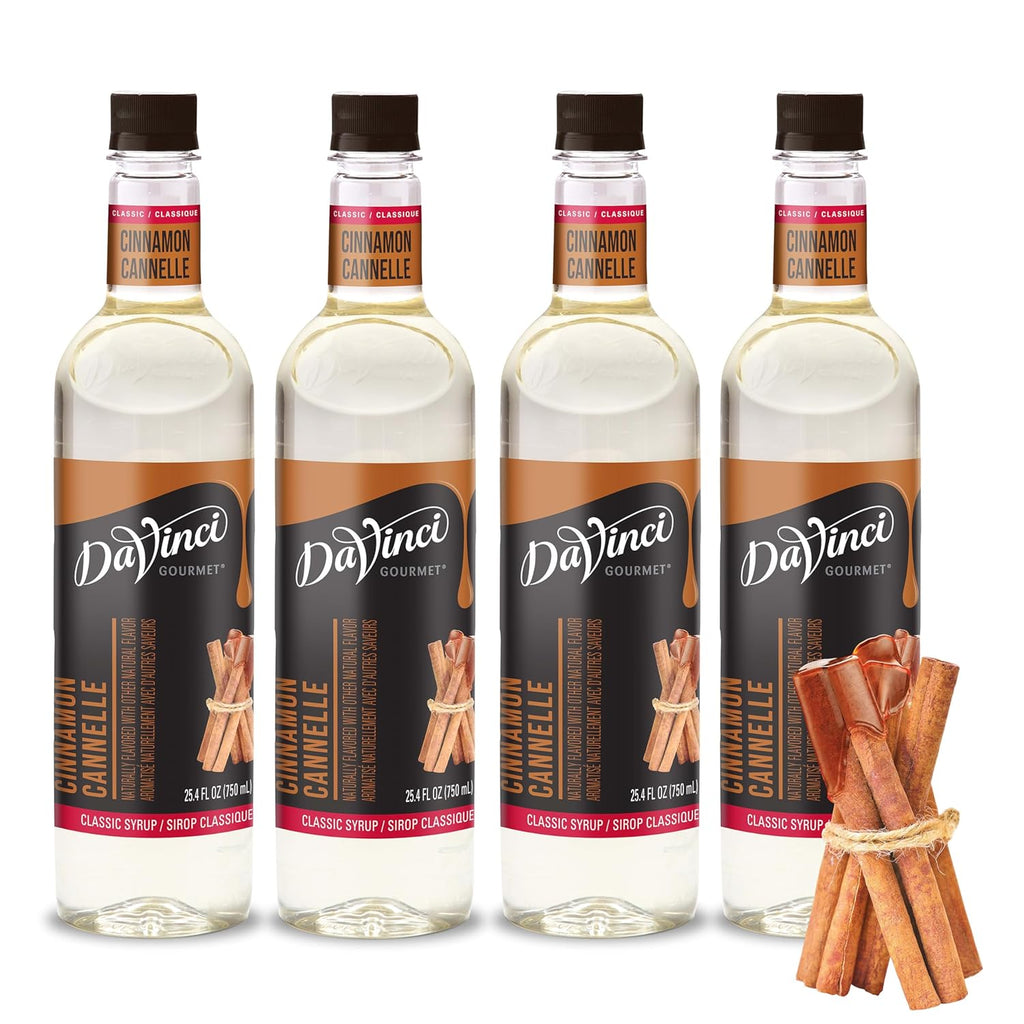 DaVinci Gourmet Classic Cinnamon Syrup, 25.4 Fluid Ounces (Pack of 4)