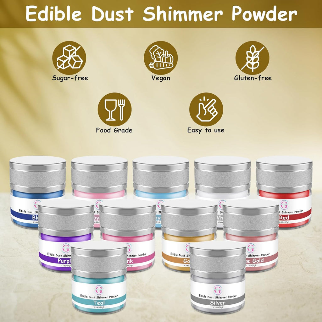 Glitter & Glitz Edible Glitter for Drinks - Premium Drink Glitter Edible Dust for Cocktails, Baking, Brew, Champagne - Luster Dust and Cocktail Glitter - Edible Glitter for Drinks Decoration (Orange, 5Grams)