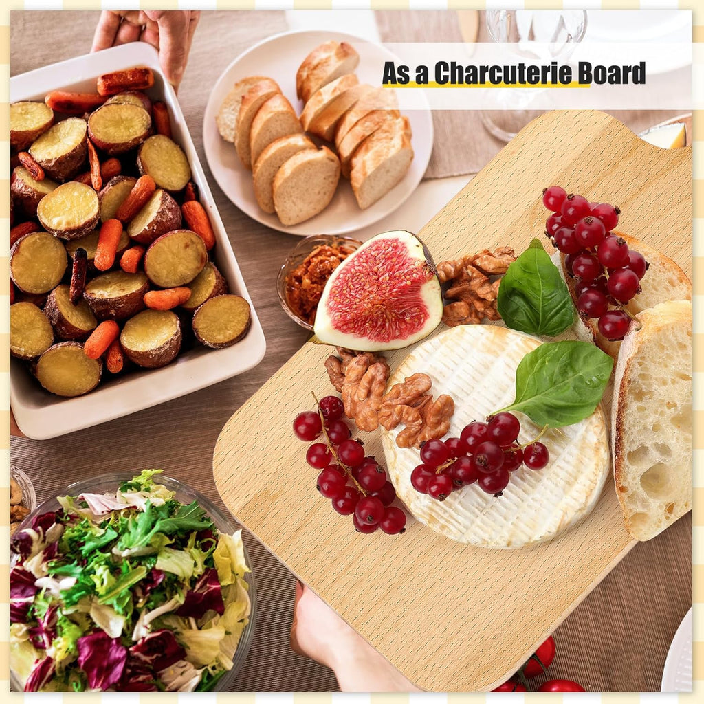 Lounsweer 6 Pcs Thicken Cutting Board Bulk Wood Board for Chopping Serving Charcuterie Material for Laser Engraving Mother' Day Wedding Housewarming Gift