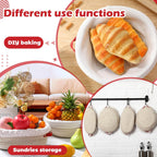 Gejoy 6 Set Cotton Rope Banneton Bread Proofing Basket with Cloth Liner and Plastic Scraper Banneton Dough Sourdough Proofing Bowls Kit for Home Sourdough Bakers (Round, Oval, 9'', 10'')