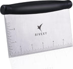 Stainless Steel Griddle Scraper for Flat Tops, Multipurpose Bench Scraper for Kitchen & Outdoor BBQ, Durable Bread Dough Cutter, Grill Scraper for Chopping, Dicing, Mixing Food and Cleaning