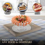 Hammont Wooden Square Trays - Five Piece Nested Serving & Organizing Trays - Rustic Brown Solid Wood - Set of 5 (16x16x1.5", 15.3x15.3x1.5", 14.5x14.5x1.4", 13.75x13.75x1.25", 13x13x1.1")