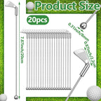 Hushee 20 Pcs Metal Golf Cocktail Stirrers Swizzle Stir Sticks 7.87 Inch Reusable Drink Stirrer Sticks Party Decorations Golf Party Clubhouse and Outing Decorations