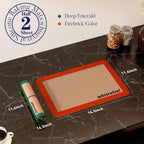 Silicone Baking Mat, Reusable Silicone Baking Sheets for Oven, 2Pcs Half Sheet(16.5"x11.6") Non-Stick Silicone Mats for Baking Cookies, Bread, Roasting Vegetables, Meat, Candy Making