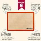 Silicone Baking Mat, Reusable Silicone Baking Sheets for Oven, 2Pcs Half Sheet(16.5"x11.6") Non-Stick (Orange)