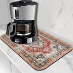 Dish Drying Mat Persian Style Textile Rug Texture Dish Drying Pad,16"X24"Bsorbent Coffee Mat for Sink Dishes or Under Rack Kitchen Counter Accessories Absorbent Hide Stain Drying Mat