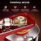 10-Speed Stand Mixer with 8-in-1 Splash Guard, Tilt-Head, 6QT Stainless Steel Bowl + Dishwasher-Safe Dough Hook/Whisk/Beater/Spatula for Baking Bread, Cakes, Cookies, Red