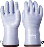 LANON Protection Wahoo Liquid Silicone Smoker Oven Gloves, Food-Contact Grade, Heat Resistant Gloves for Cooking, Grilling, Baking, Purple, L/9