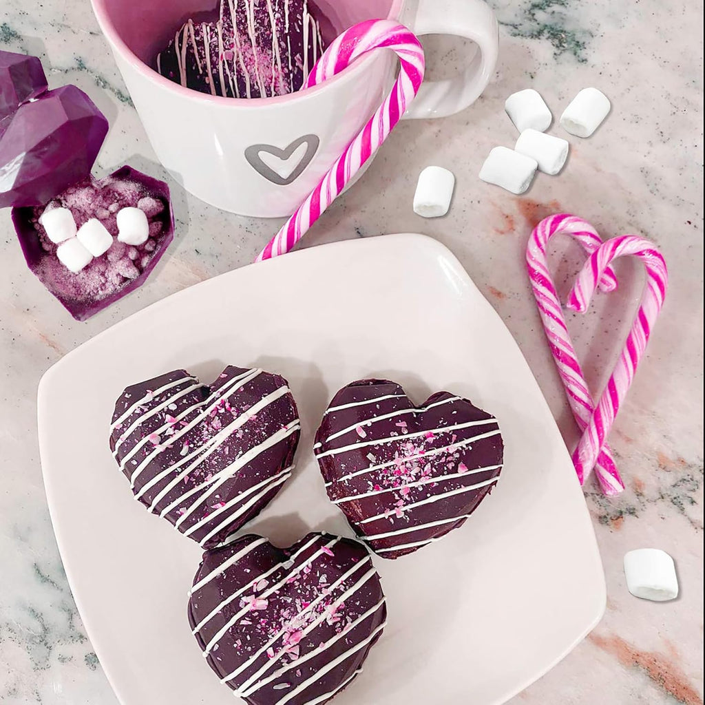 2 Pack Diamond Heart Silicone Mold, 8 Cavities & 6 Cavities Non-stick Easy Release Heart Shaped Silicone Mold Tray for Mousse Cake Dessert, Candy, Chocolate Mold