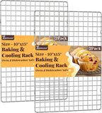 Cooling Racks for Cooking and Baking - 2 PCS 10" x 15" Grid Wire Baking Rack for Oven Cooking, Baking, Grilling, Roasting -Dishwasher Safe Bacon Rack- Fits Jelly Roll Cookie Sheet Pan