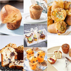 Sidosir 2Pcs Popover Pan for Baking - Professional Extra Deep Silicone Popover Molds, Non-Stick, Easy to Clean, Grade Materials