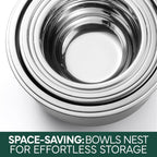 COOK WITH COLOR Stainless Steel Mixing Bowls Set with Lids - Nesting Bowls with Non-Slip Bottom, Sage, 12 Pieces