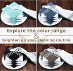 Urban Villa Cotton Dish Cloth Set of 8, Waffle Kitchen Cloth 12x12 Inch Highly Absorbent Soft Dish Cloths for Kitchen Cleaning & Drying Dishes Mitered Corner Dish Towels - Grey White, Checks