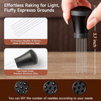 KitchenTour Espresso Accessories Kit 58mm, WDT Tool, Dosing Funnel and Puck Screen Set, 304 Stainless Steel Needle Coffee Distribution Stirrer, Portafilter Dosing Ring for Barista 58mm