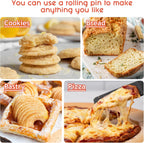 Rolling Pin Dough Roller for Baking with Thickened Non Stick Silicone Metal Handle Rolling Pin Stainless steel Fondant Roller Pin Cookie Pastry Kitchen Accessories 13.8 X 1.5 Inches