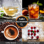 Walfos Mini Fine Mesh Tea Strainer, Stainless Steel Small Sifter with Sturdy Handle, 2.8 Inch Kitchen Metal Sieve for Tea, Coffee, Cocktail, Juice, Sugar and Spices