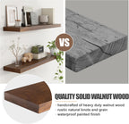 Floating Shelves for Wall, USA-Sourced Walnut Wood 36 Inch Long Wall Shelves Set of 2, Natural Wooden Wall Mounted Picture Ledge Shelf, Nursery Book Storage Shelf Kids Bookshelf, Display Shelf