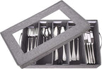 Silverware Storage Box, Flatware Storage, Utensil Storage with Removable Lid and Adjustable Dividers for Organizer Utensils, Cutlery, Flatware, Knives, Large Capacity Gray