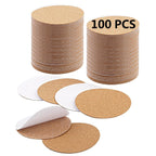 100 PCS self Adhesive Cork for Coasters Bulk,4 inches Coaster Bottoms self Adhesive,Round Coaster Backing with self Adhesive,DIY Crafts Drinks Cork Coasters