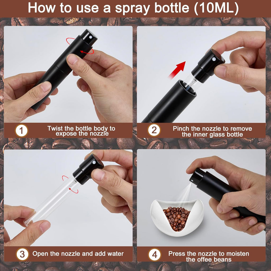 Coffee Bean Dosing Cup and RDT Spray Bottle, Espresso Coffee Stirrer 6 Needles WDT Tool- Coffee Bar Accessories for Coffee Lovers - 3 Pcs