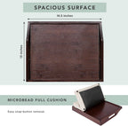 ROSSIE HOME Bamboo Wood Bed Tray, Lap Desk - Set of Two - with Hyacinth Storage Basket - Java - Fits up to 15.6 Inch Laptops - Style No. 70102