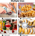 3Pcs Super Wire Extra Fine Mesh Strainer with Handle, Small Medium Large Size Sifter Metal Strainer Set, Stainless Steel Sieve Fine Mesh Strainers for Kitchen Rice Juice Quinoa Food Flour Baking YLYL