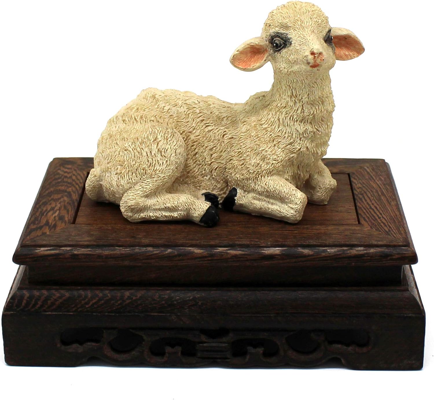 CVHOMEDECO. Primitives Rustic Rosewood Rectangle Display Stand Vase Pot Base Fishbowl Pedestal Stand. (5-3/4 Inch)