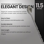 Rattleware Elegant Swirl Stem Bar Twist 11.5" Stirrer/Spoon - Commercial Grade Stainless Steel, Ideal for Drink & Coffee Enthusiasts, Perfect for Home & Commercial Use