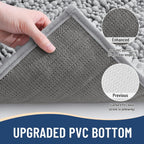 Arotive Luxury Chenille Bathroom Rug Mat, Extra Soft Thick Absorbent Shaggy Bath Rugs, Non-Slip Machine Wash Dry, Plush Bath Mats for Bathroom, Shower and Tub, 40x32, Light Grey