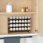 SpaceAid Spice Rack Organizer with 28 Spice Jars, 386 Spice Labels, Chalk Marker and Funnel Set for Cabinet, Countertop, Pantry, Cupboard or Door & Wall Mount - 28 Jars, 13.4" W × 10.8" H, White