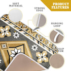 Boho Yellow Gray Aztec Dish Drying Mat for Kitchen Counter,Native American Tribal Aztec Ethnic Boho Style Drying Mat 16 x 18 Inch Microfiber Dish Drying Pad Dish Rack Pad Drainer Mat for Coffee Bar