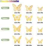 SAOROPEB 3D Butterfly Wall Decor - 48 Pcs, 4 Styles, 3 Sizes, Gold Butterfly Decorations for Birthday & Party Celebrations, Removable Stickers