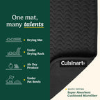 Cuisinart Dish Drying Mats for Kitchen Counter - (2) 18" x 24" Ultra Absorbent Dish Drying Mat XL - Foldable, Machine Washable, Fast Drying Dish Mat (Geostripe)