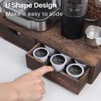 HTB K Cup Holder Compatible with K Cups,Coffee Pod Holder Holds Up 30 Cups,K Cup Organizer Storage Drawer (Wood-b)