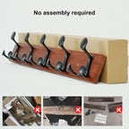 SKOLOO 24-Inch Cherry Wood Coat Rack Wall Mount with 5 Triple Hooks - Ideal for Family Entrances, Classrooms, and Pet Supplies Storage - Perfect Coat Hooks for Wall