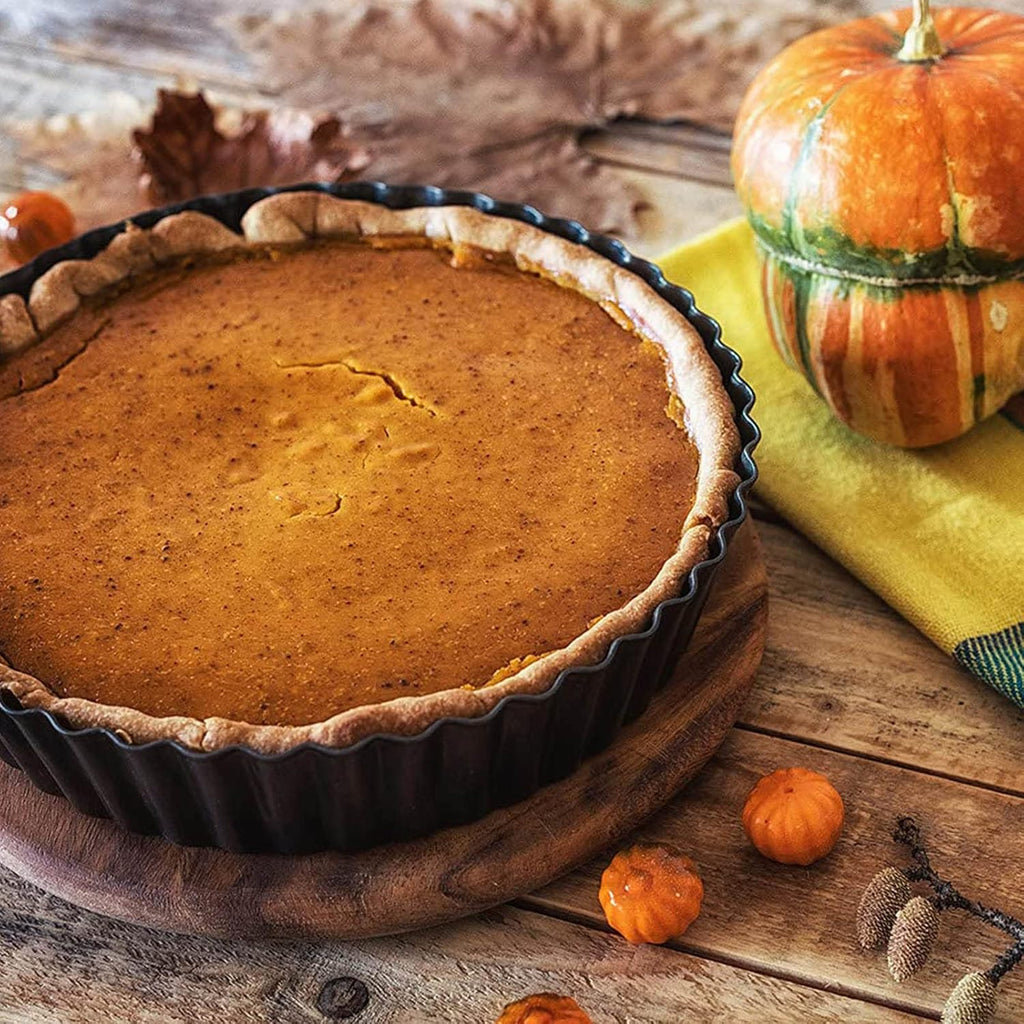 2 Pack Nonstick Tart Pan, Quiche Pan, Carbon Steel Deep-dish Pie Pan with Removable Loose Bottom (10 In)