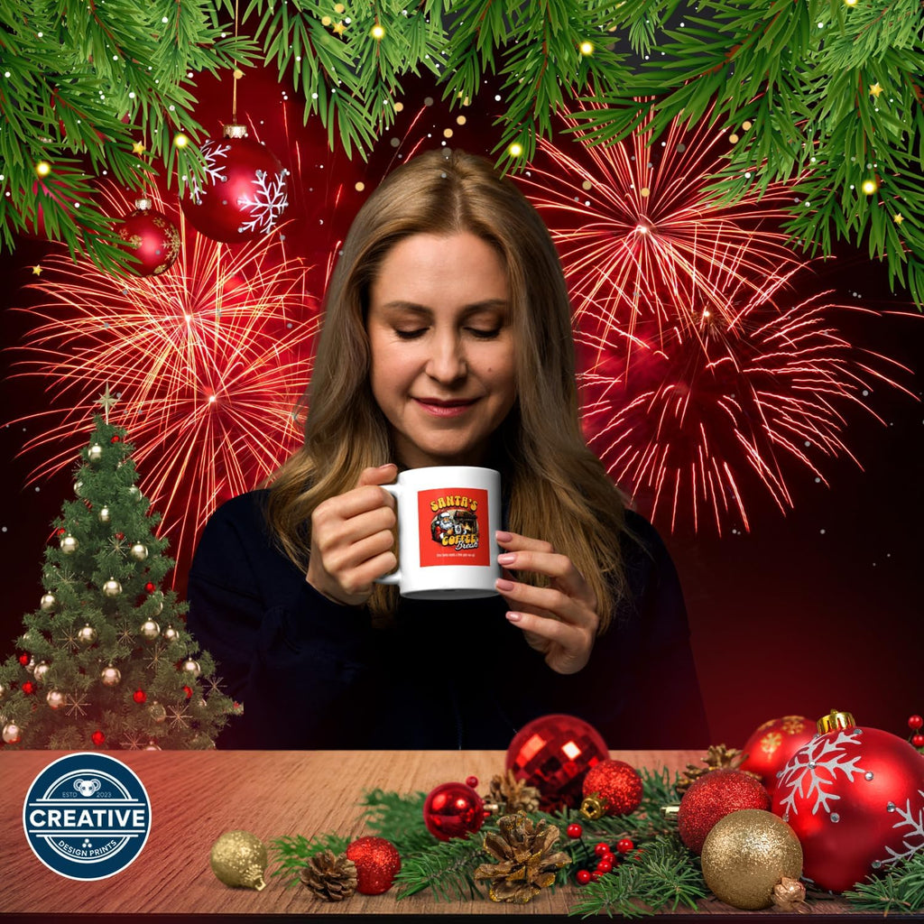 11 OZ Novelty Coffee Mugs - Christmas Gift (Christmas-themed coffee break)